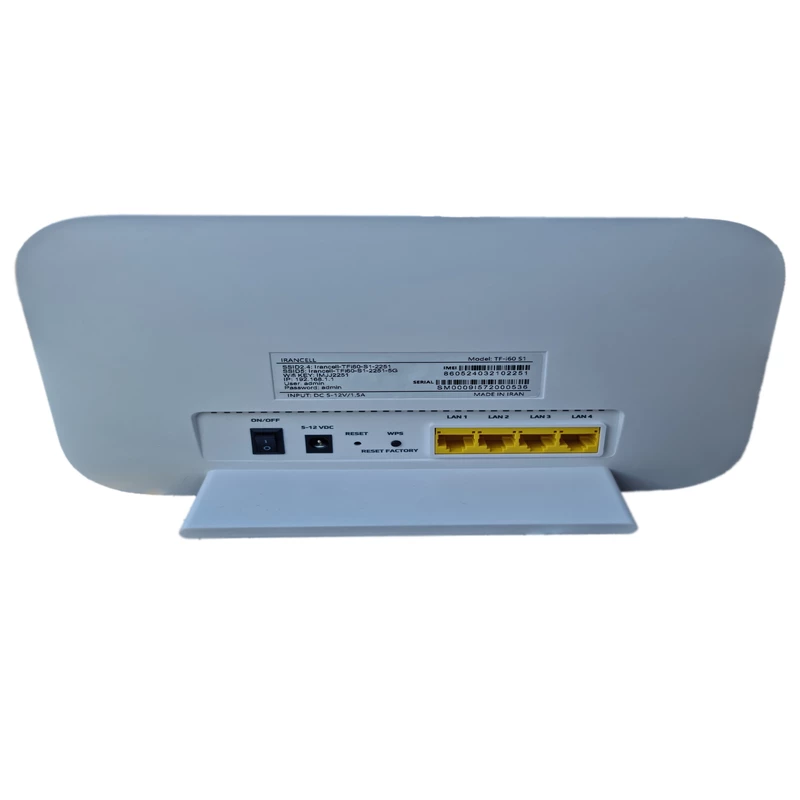 مودم ایرانسل اینترنت ثابت قابل حمل TD-LTE -4G TF i60 s1مودم ۴G/TD-LTE ایرانسل TF-i60 S1با 500گیگ حجم سه ماهه
